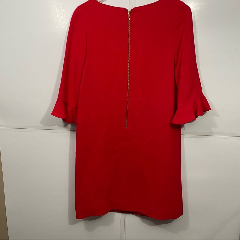 Kate Spade Wool Red Ruffle Midi Dress - Picture 2 of 5